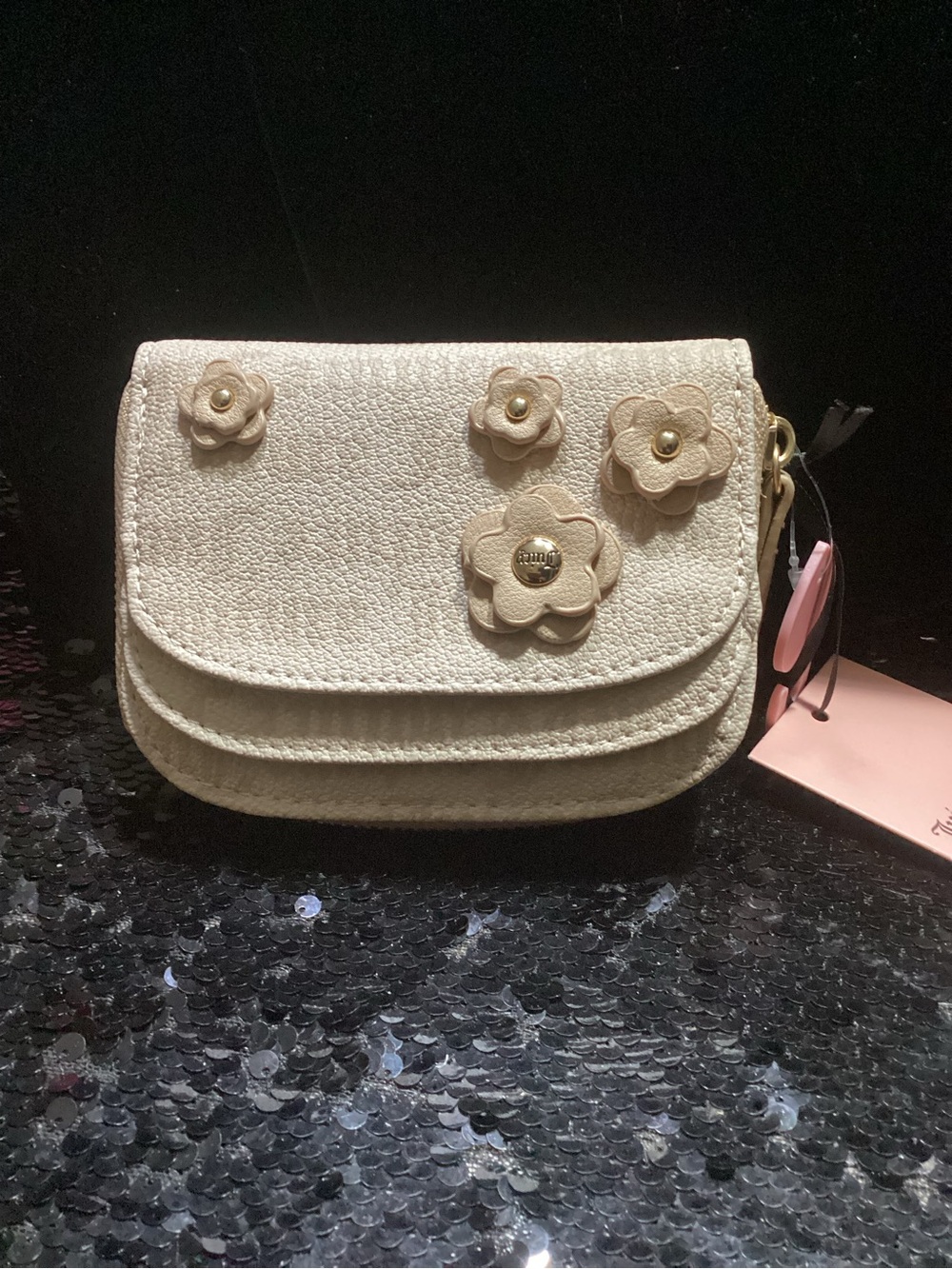 Juicy Couture Cream Floral Appliqué Crossbody